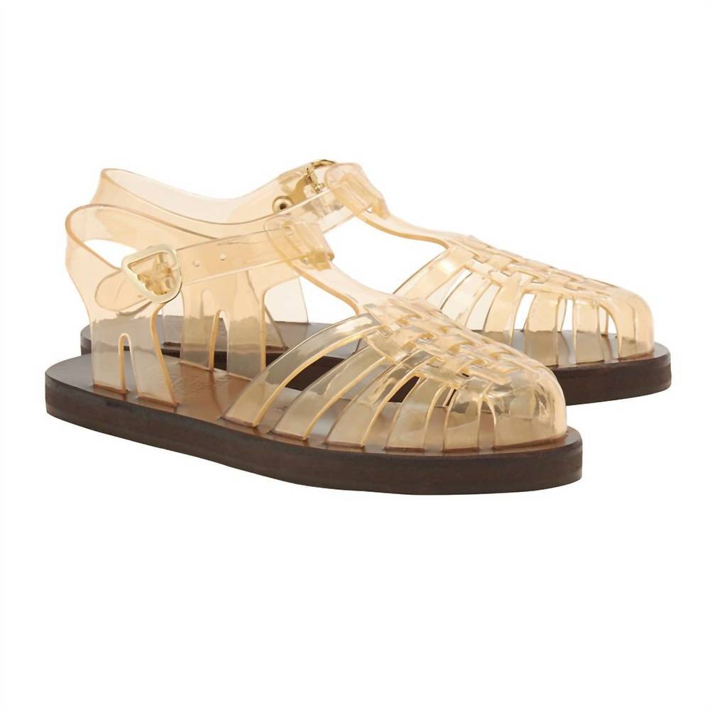 NEW ANCIENT GREEK SANDALS women's homeria jelly clear caramel sandals in clear